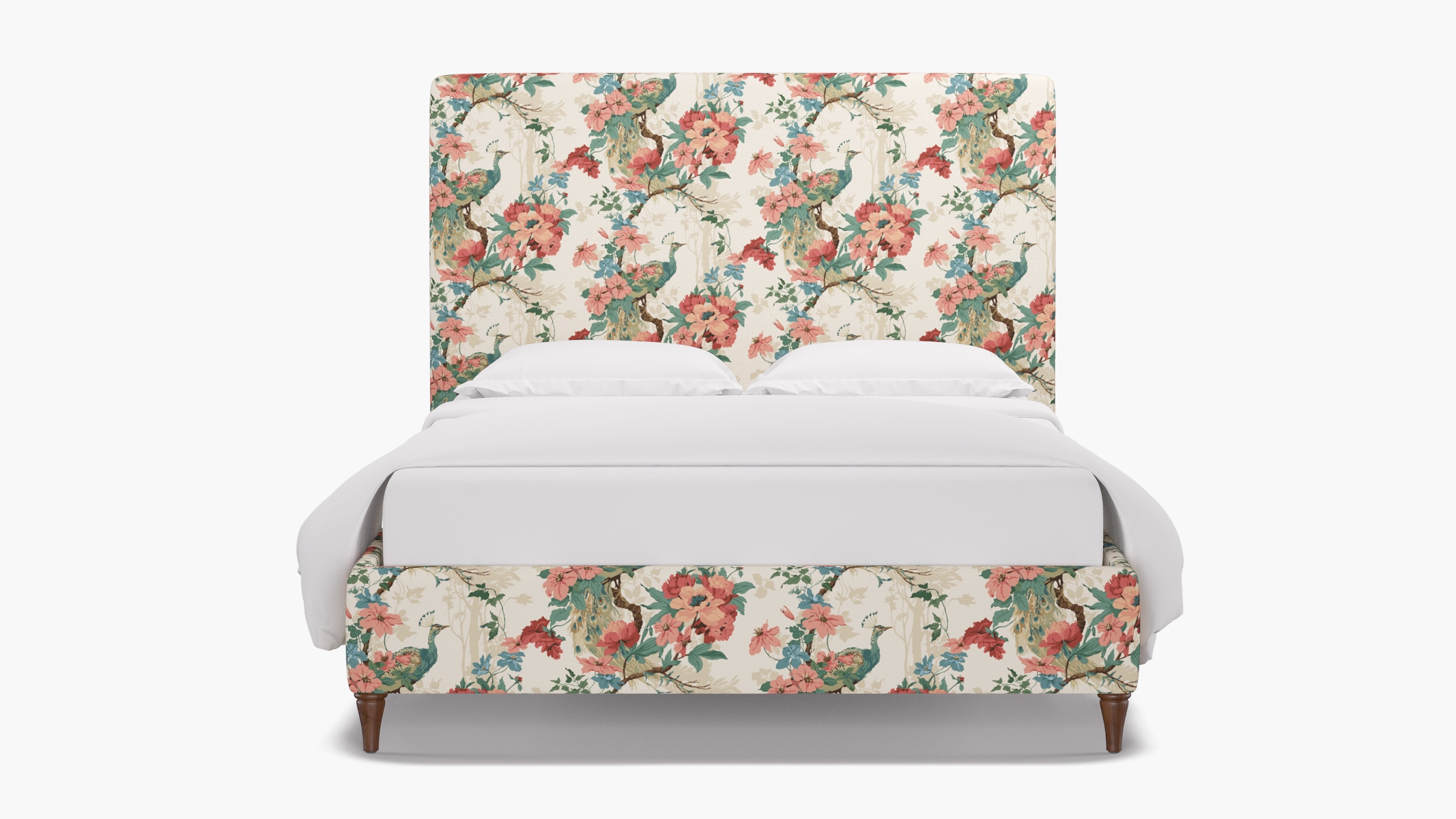 Classic Bed, Rose Peacock Park, Walnut Decorative Tapered Leg, Twin - Image 0