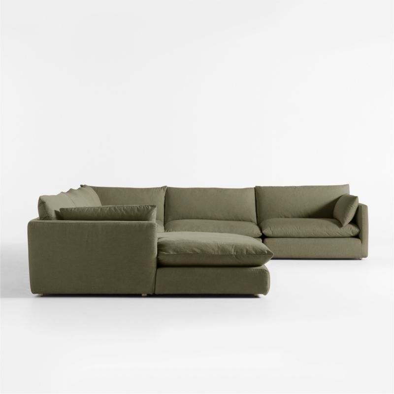 Unwind Modular 6-Piece L-Shaped Slipcovered Sectional Sofa with Chaise Lounge - Image 3