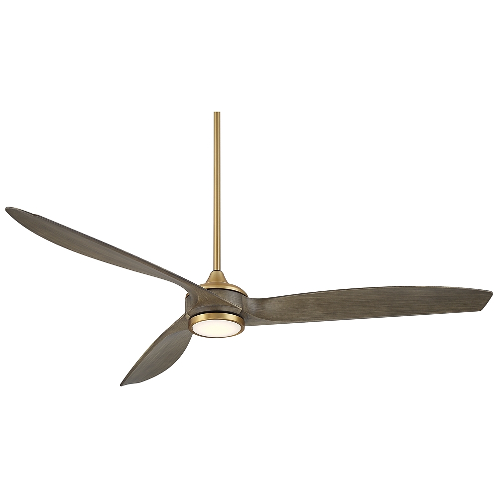 60" Casa Vieja La Jolla Surf Soft Brass LED Ceiling Fan with Remote - Image 0