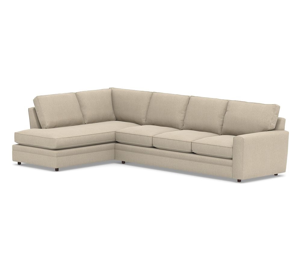 Pearce Roll Arm Upholstered Right Sofa Return Bumper Sectional, Down Blend Wrapped Cushions, Sunbrella(R) Performance Chenille Cloud - Image 0