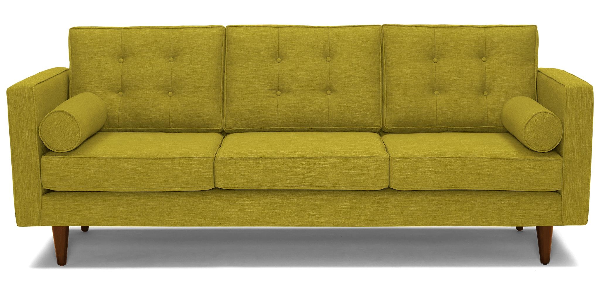 Yellow Braxton Mid Century Modern Sofa - Bloke Goldenrod - Mocha - Image 0
