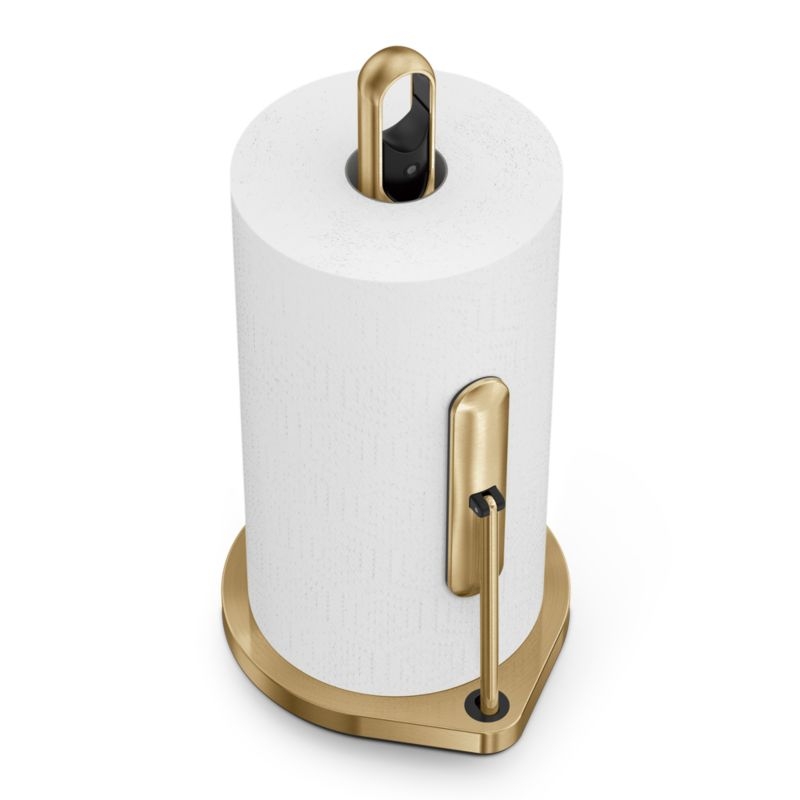Simplehuman Kitchen Paper Towel Holder with Spray Pump, Brass Steel - Image 3