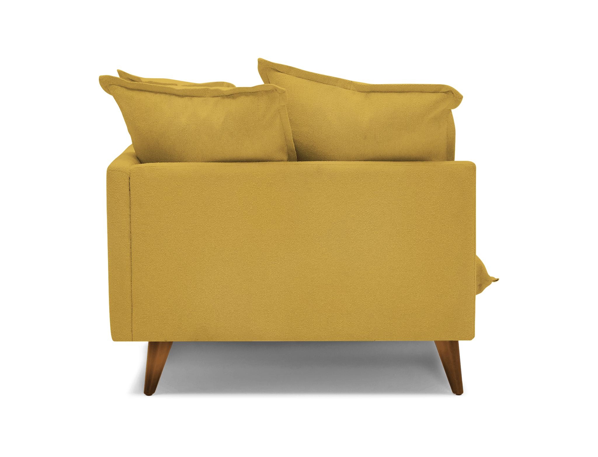 Yellow Denna Mid Century Modern Single Arm Chaise - Marin Sunflower - Mocha - Image 2