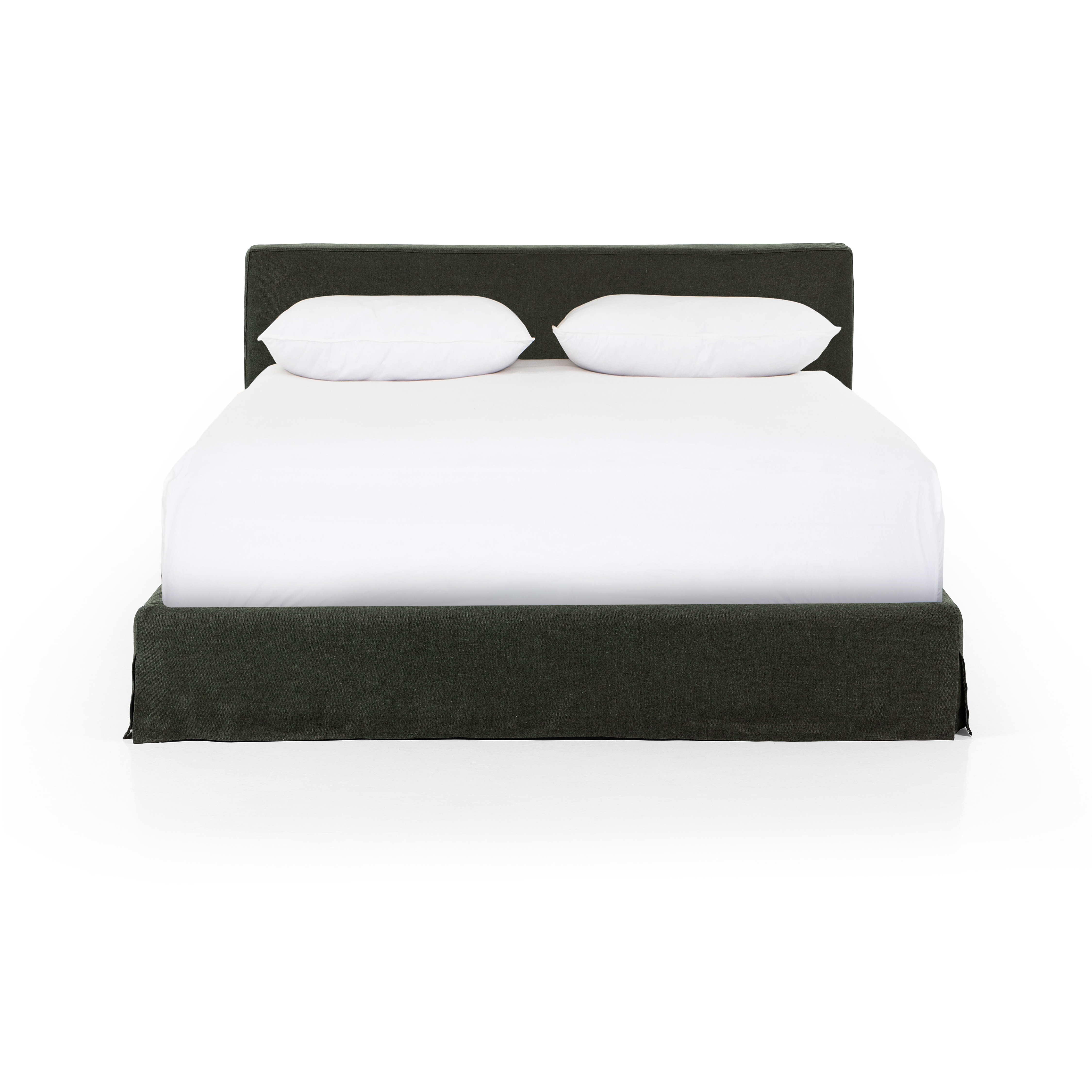 Aidan Slipcover Bed-Brussels Pine-Queen - Image 0