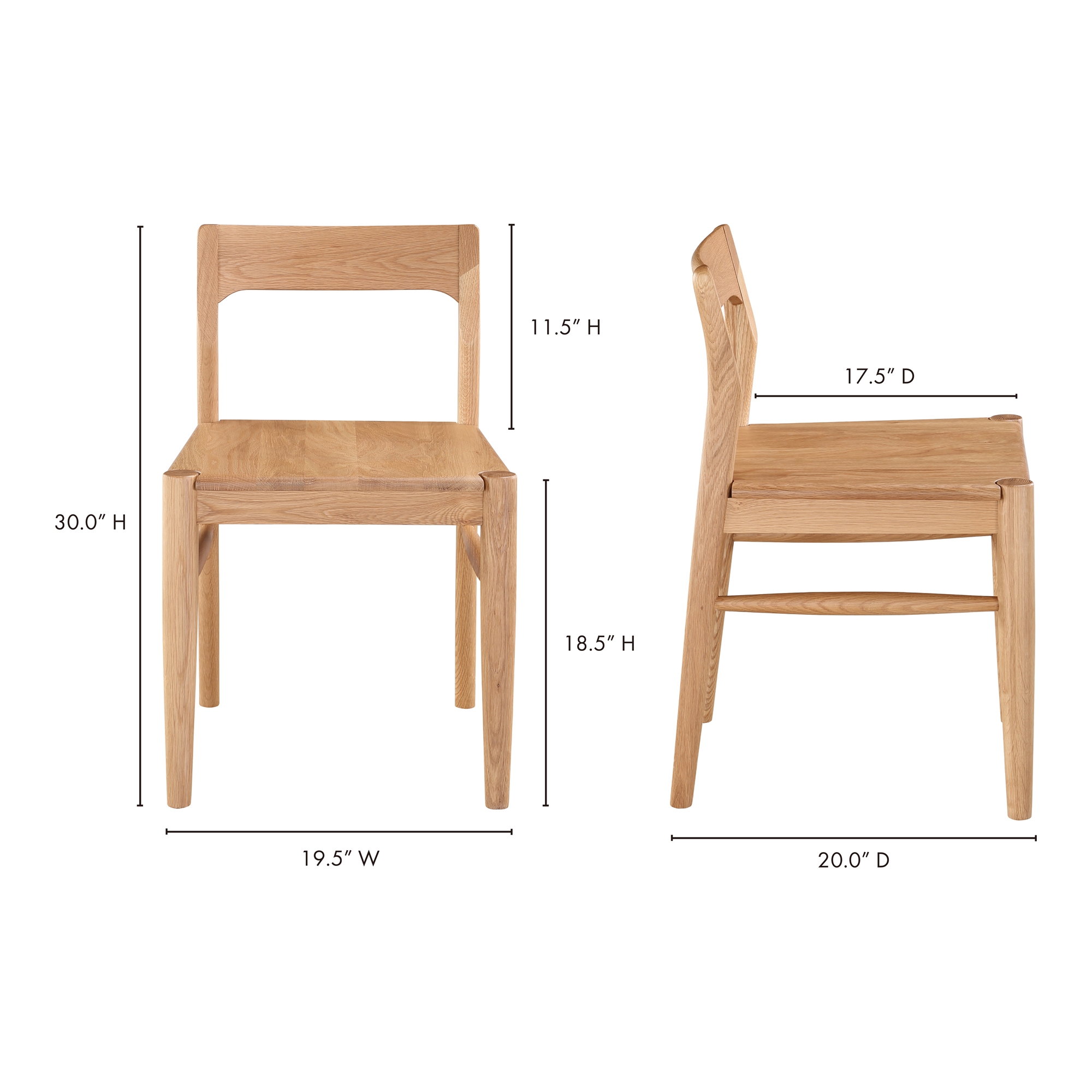 Owing Dining Chair Natural Oak - Set Of Two - Image 10