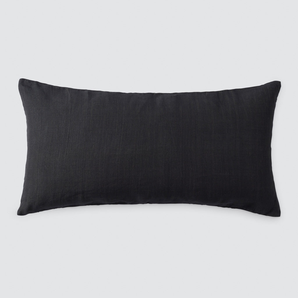 The Citizenry Prisha Linen Lumbar Pillow | 12" x 48" | Olive - Image 5
