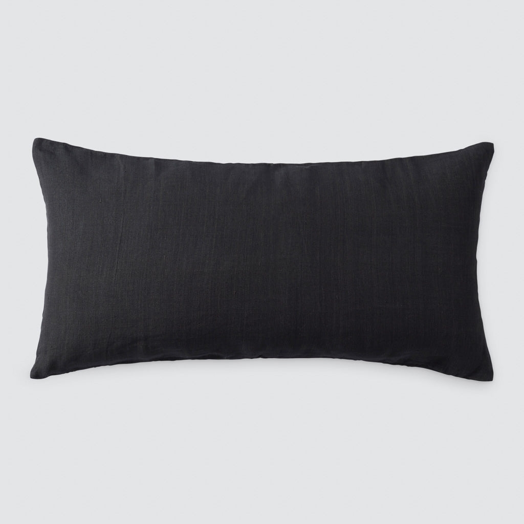 The Citizenry Prisha Linen Lumbar Pillow | 14" x 54" | Olive - Image 5