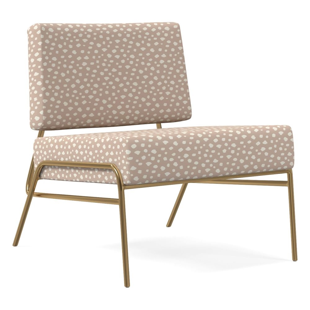 Wireframe Slipper Chair Blushleopard Dots Antique Brass - Image 0