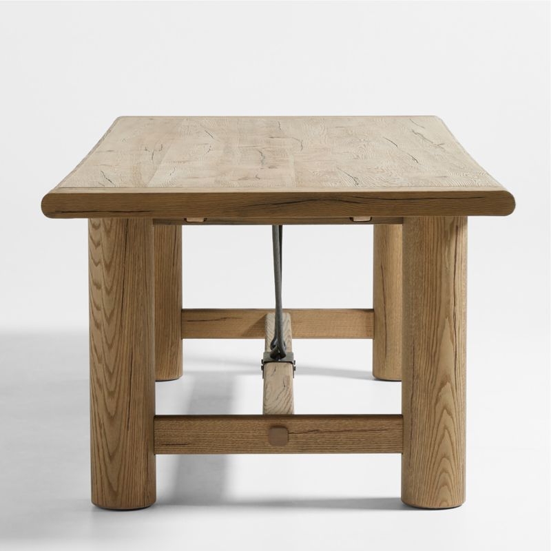 Breckenridge 100"-126" Weathered Rustic Oak Wood Extendable Dining Table - Image 10
