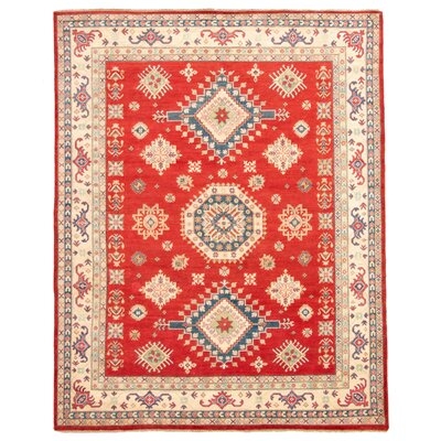 One-of-a-Kind Hypoluxo Hand-Knotted 2010s Gazni Red 9'4" x 12'1" Wool Area Rug - Image 0