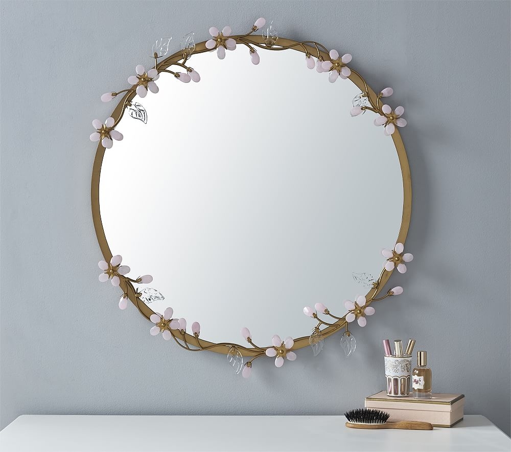 Grace Flower Mirror, Pink - Image 0