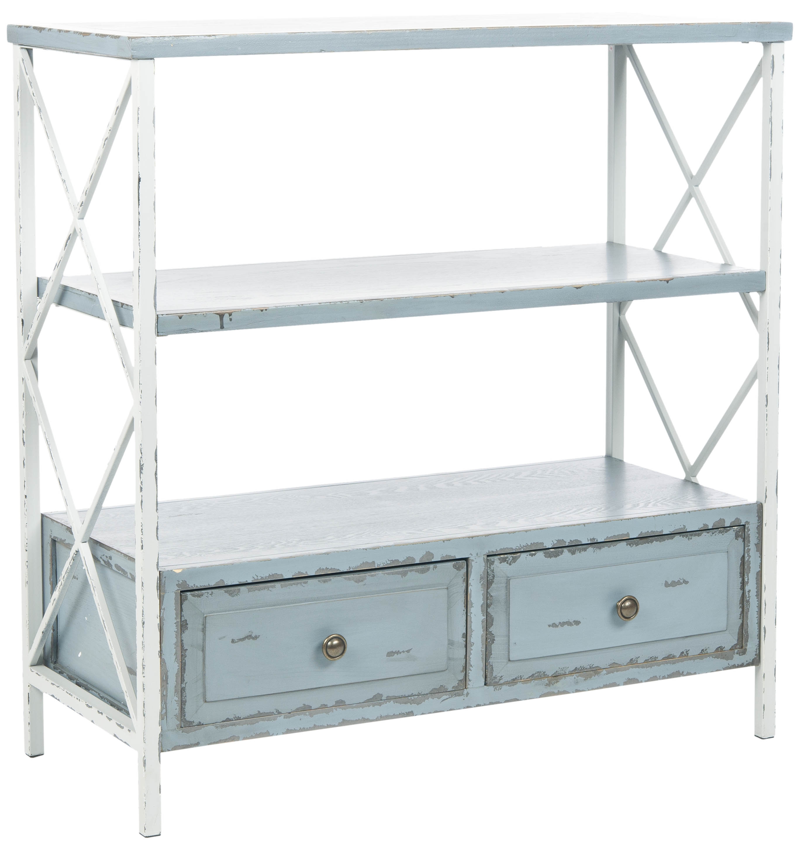 Chandra Console With Storage Drawers - Pale Blue/White Smoke - Arlo Home - Image 1