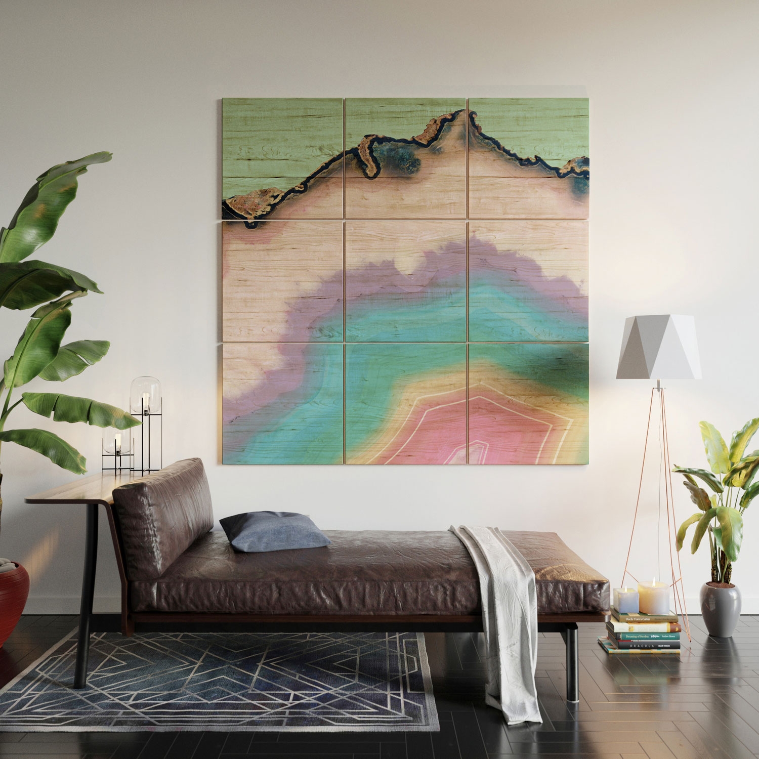 Rainbow Agate by Emanuela Carratoni - Wood Wall Mural3' X 3' (Nine 12" Wood Squares) - Image 4