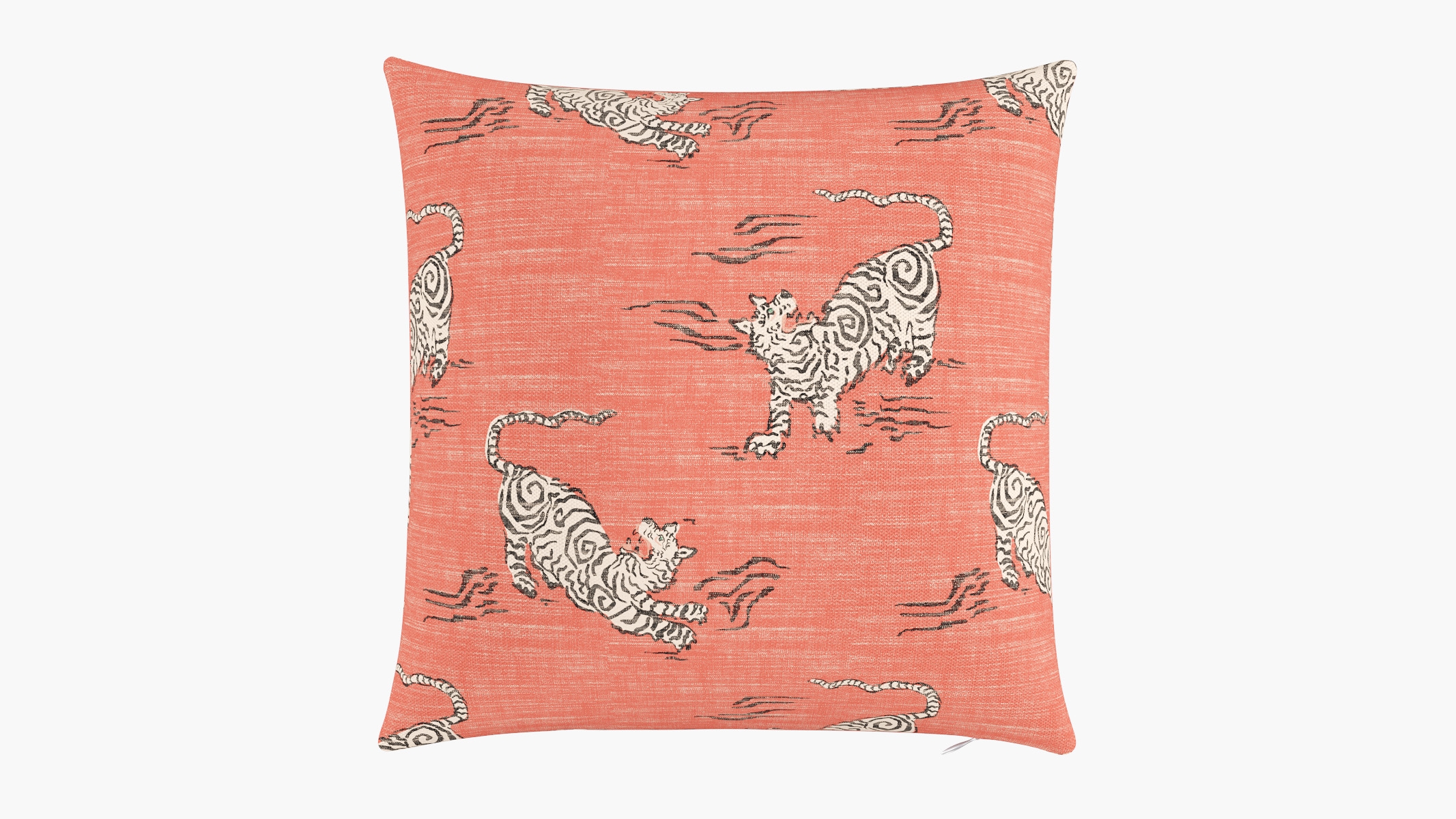 Throw Pillow 20", Coral Tigresse, 20" x 20" - Image 0