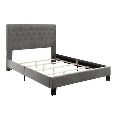 California King Tufted Upholstered Low Profile Standard Bed - Image 0
