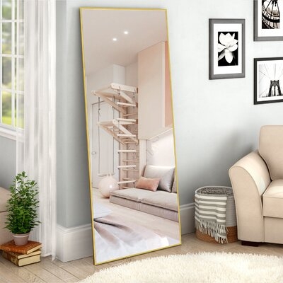 Aluminum Alloy Thin Frame Gold Full-Length Mirror 65 In. H X 22 In. W - Image 0