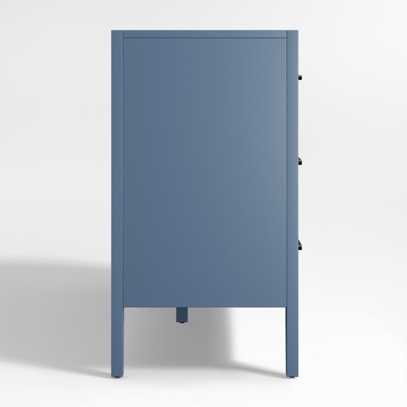 Ever Simple 48" Slate Blue Wood 6-Drawer Kids Dresser - Image 3