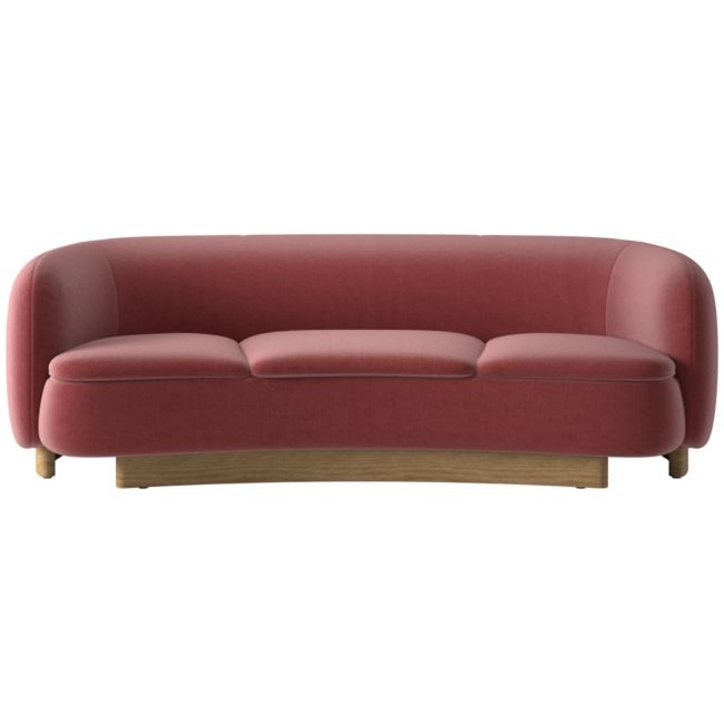 Muir 90" Curved Sofa Luca Rose - Image 0