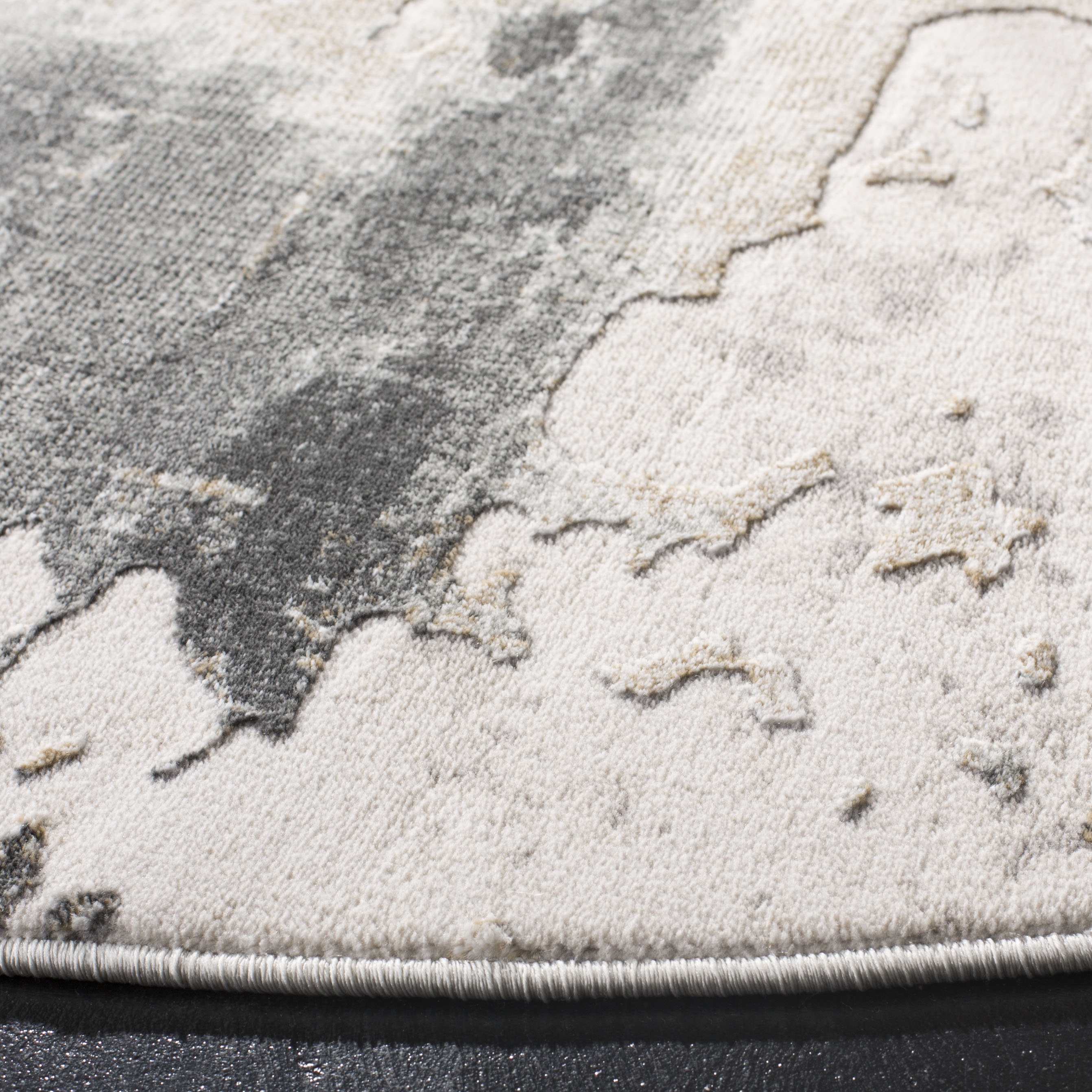 Arlo Home Woven Area Rug, VGE142A, Beige/Charcoal,  6' 7" X 6' 7" Round - Image 2