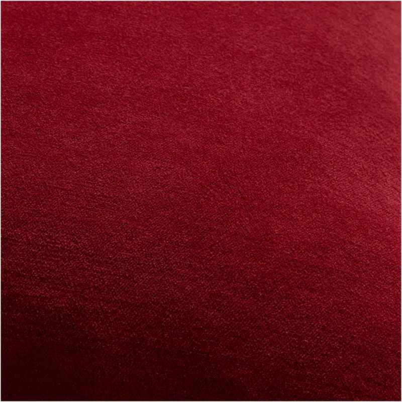 Relaxed Washed Organic Cotton Velvet 20"x20" Luminous Red Throw Pillow with Down-Alternative Insert - Image 3