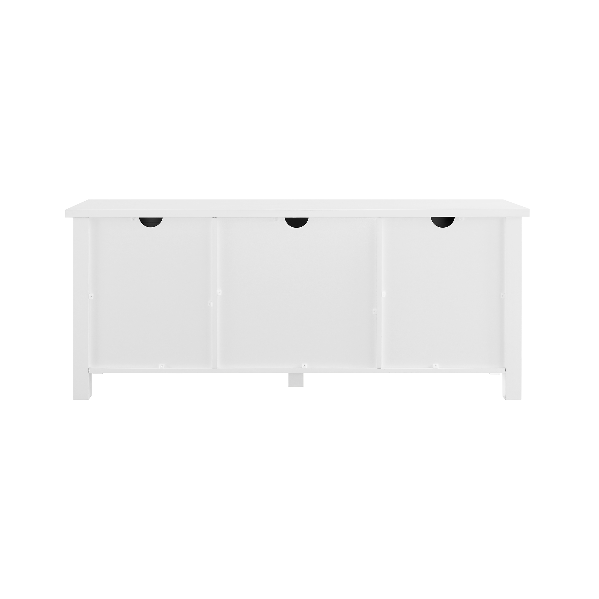 58" Modern Farmhouse Grooved 2 Door TV Stand - Solid White - Image 3