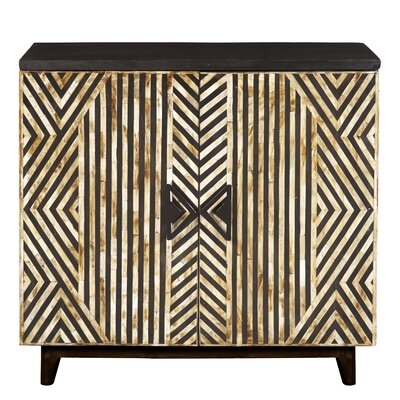 Casleton Striped Bone Inlay 2 Door Accent Cabinet - Image 0