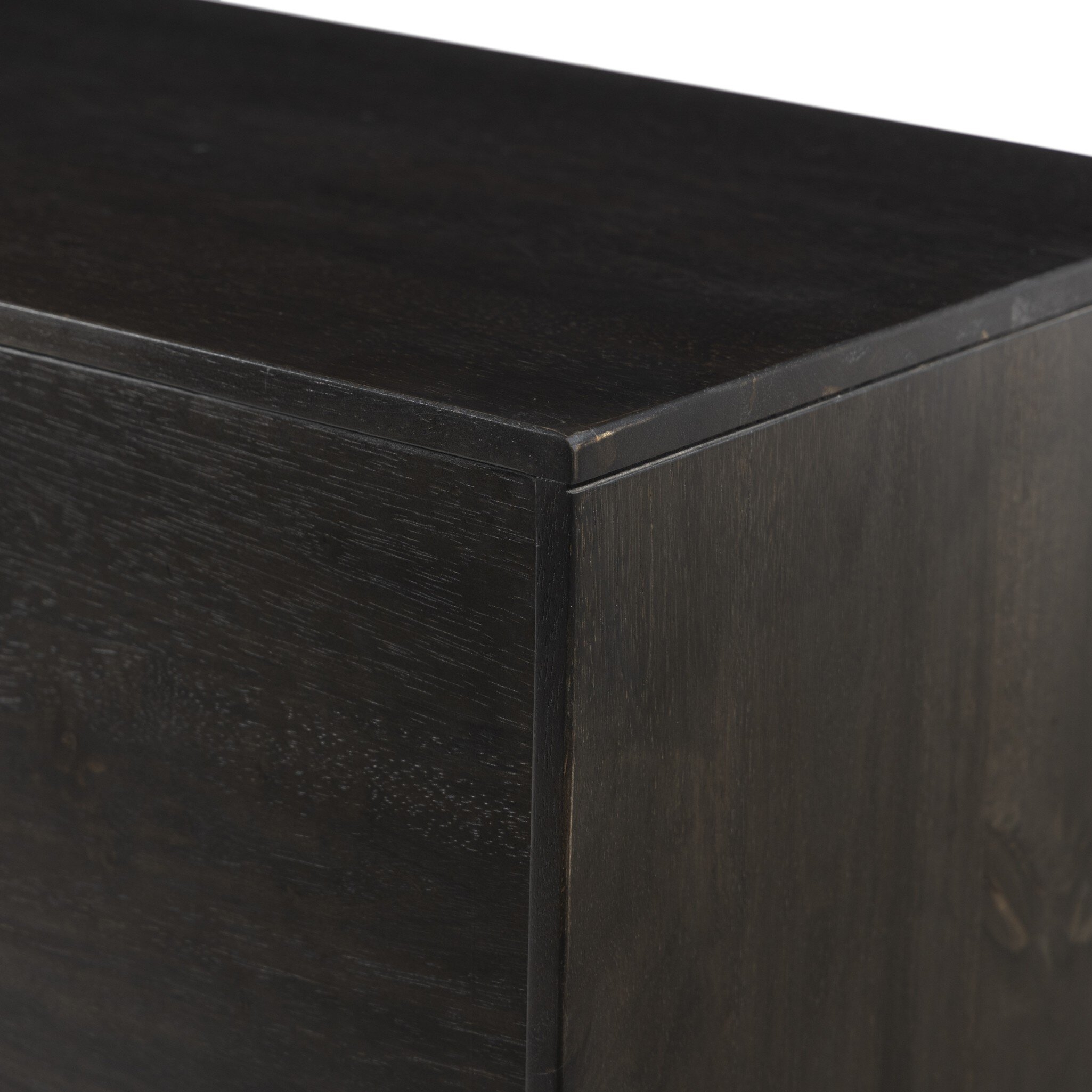 Reza Media Console - Worn Black Parawood - Image 1