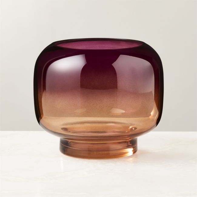 Coco Two-Toned Glass Hurricane Candle Holder Small by Azeeza - Image 0