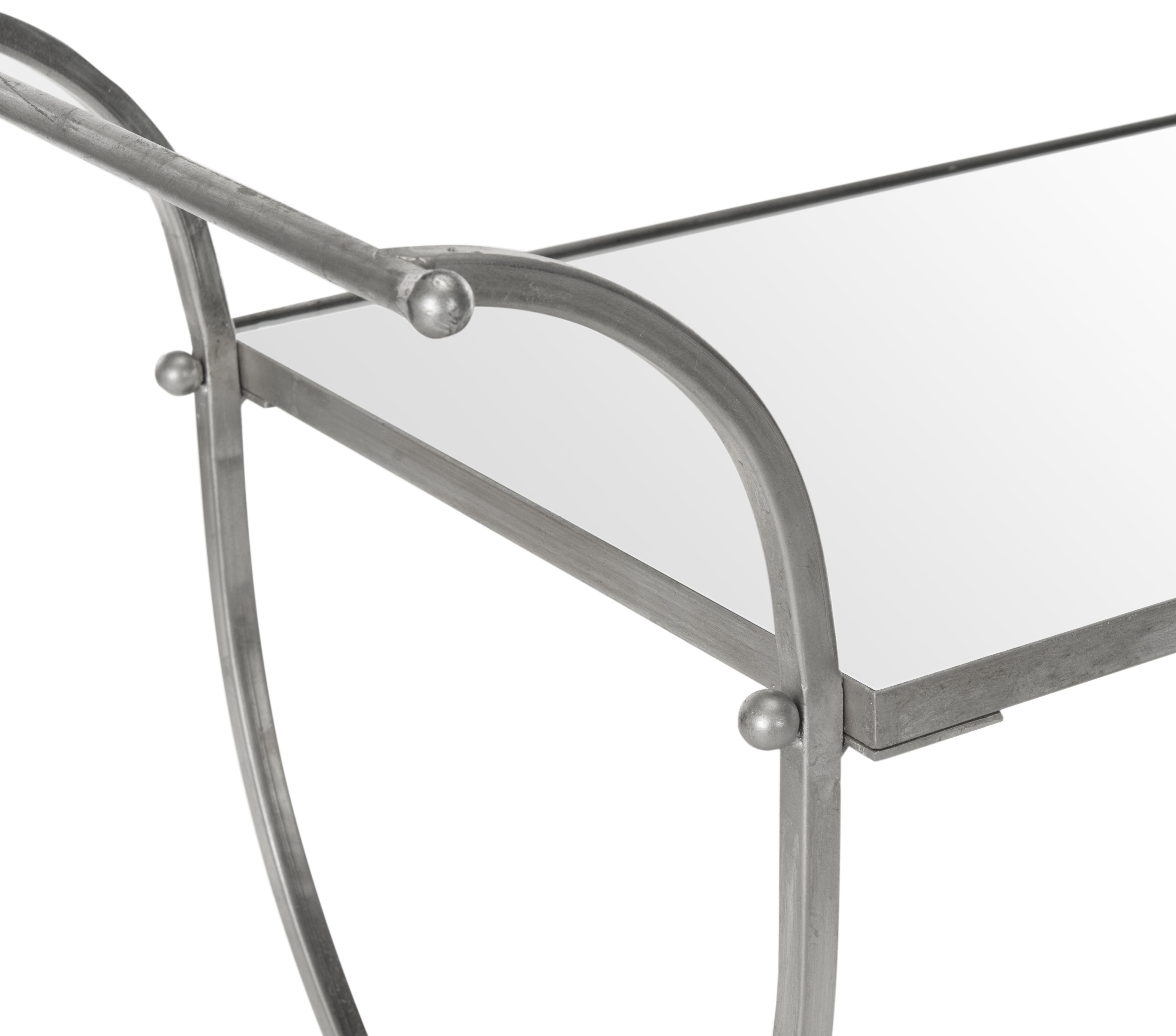 Lucretius Bar Cart - Silver - Safavieh - Image 2