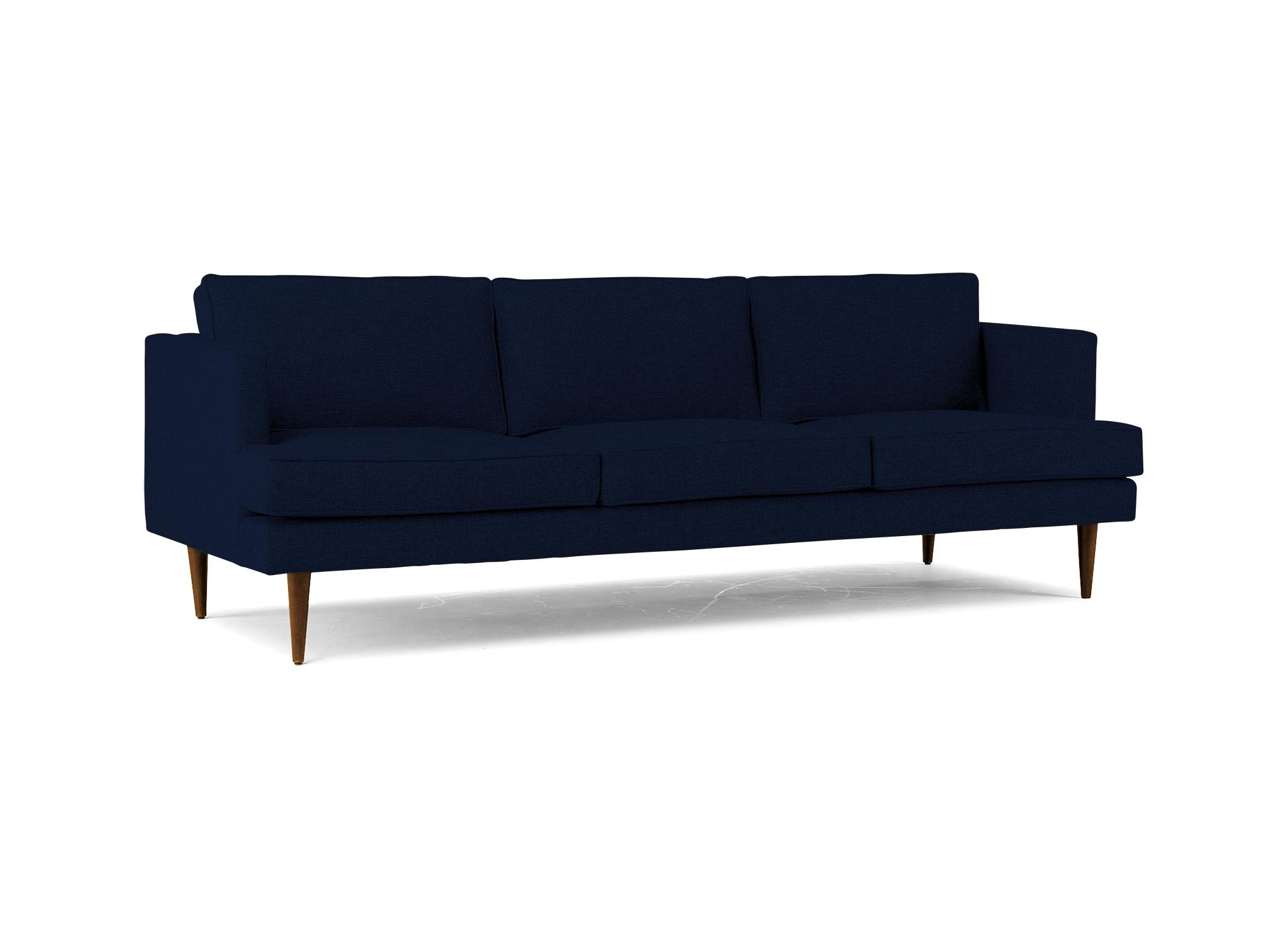 Blue Preston Mid Century Modern Grand Sofa - Royale Cobalt - Mocha - Image 1
