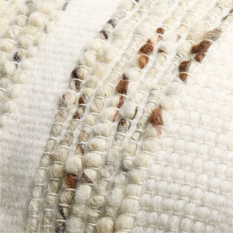 Bozeman Wool Blend 23x23 Arctic Ivory Throw Pillow Cover - Image 3