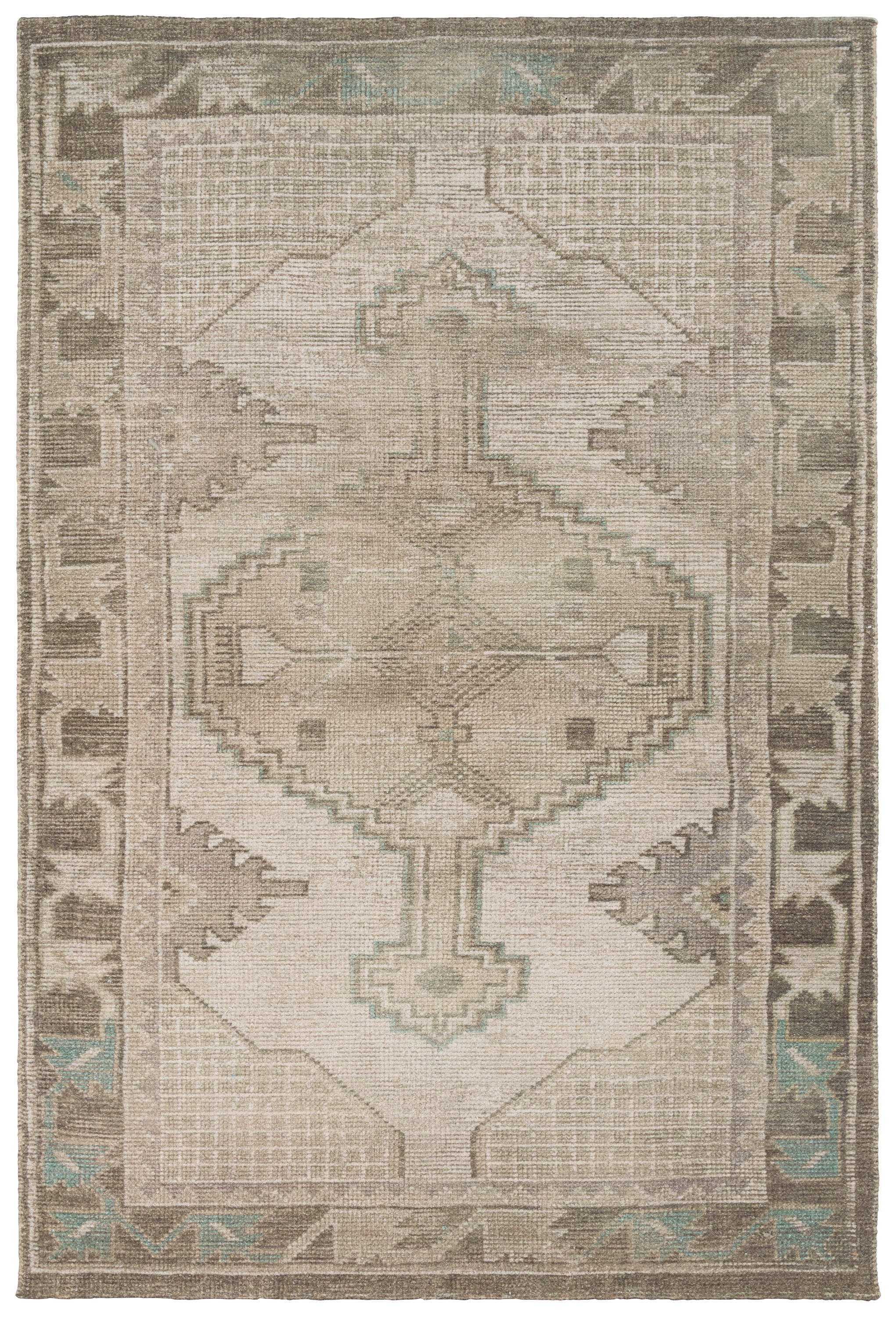 Palar THO04 Handmade Medallion Brown Area Rug (7'9"x9'9") - Image 0