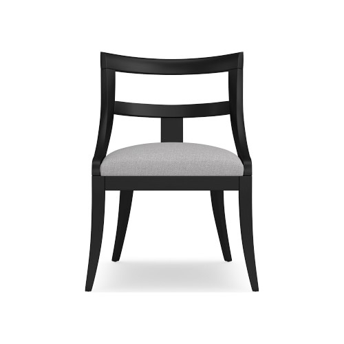Piedmont Side Chair, Standard Cushion, Perennials Performance Canvas, Fog, Ebony Leg - Image 0
