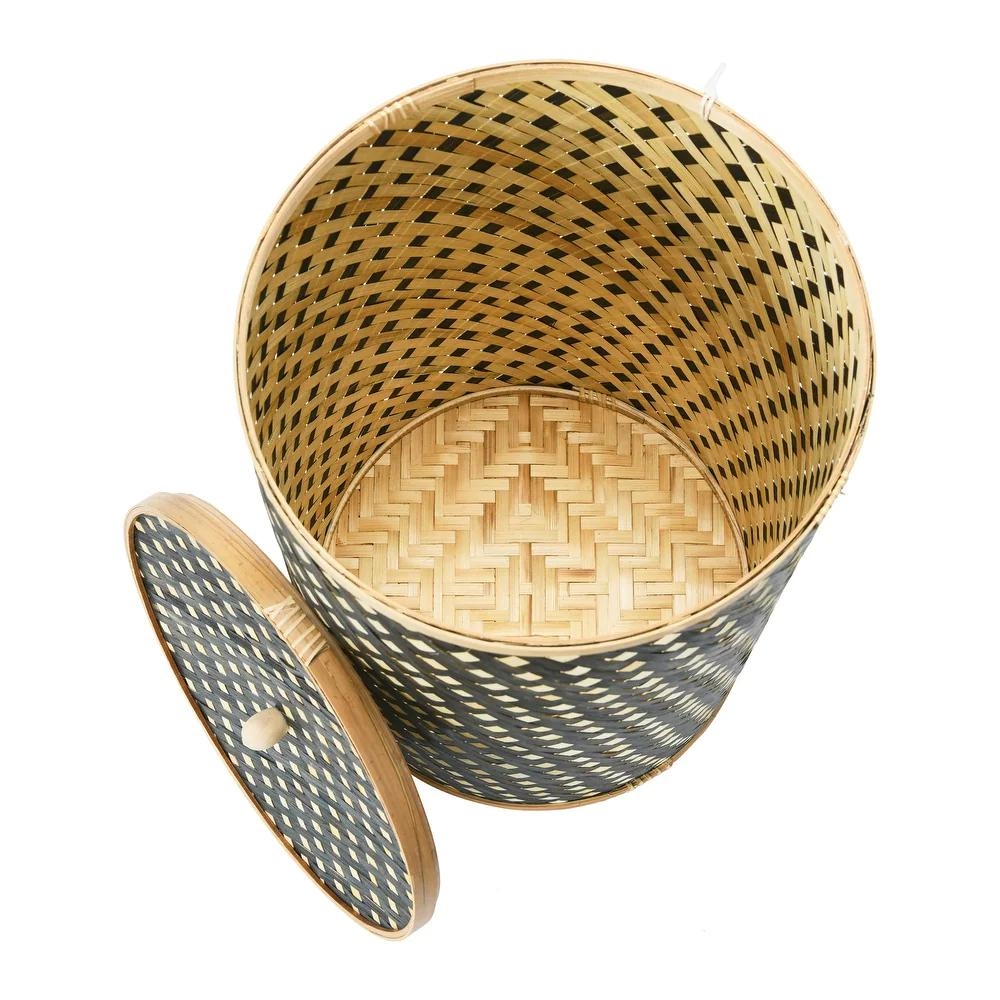 Bamboo Hamper with Lid - Image 3