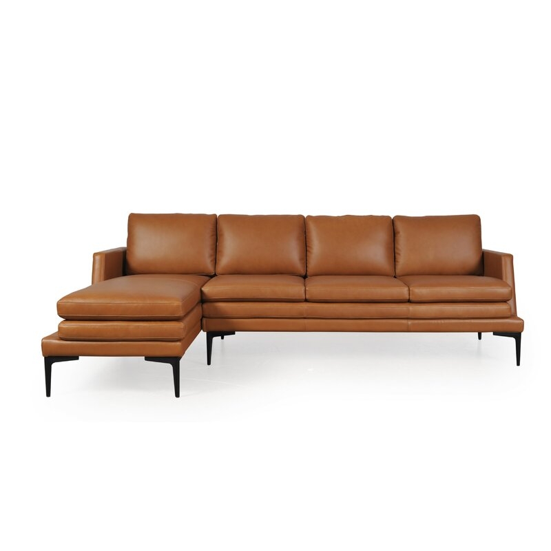Rica Left Hand Facing Full leather Tan sectional - Image 0
