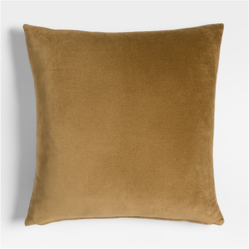 Fair Isle Embroidered Velvet 23"x23" Camel Tan Throw Pillow Cover - Image 5