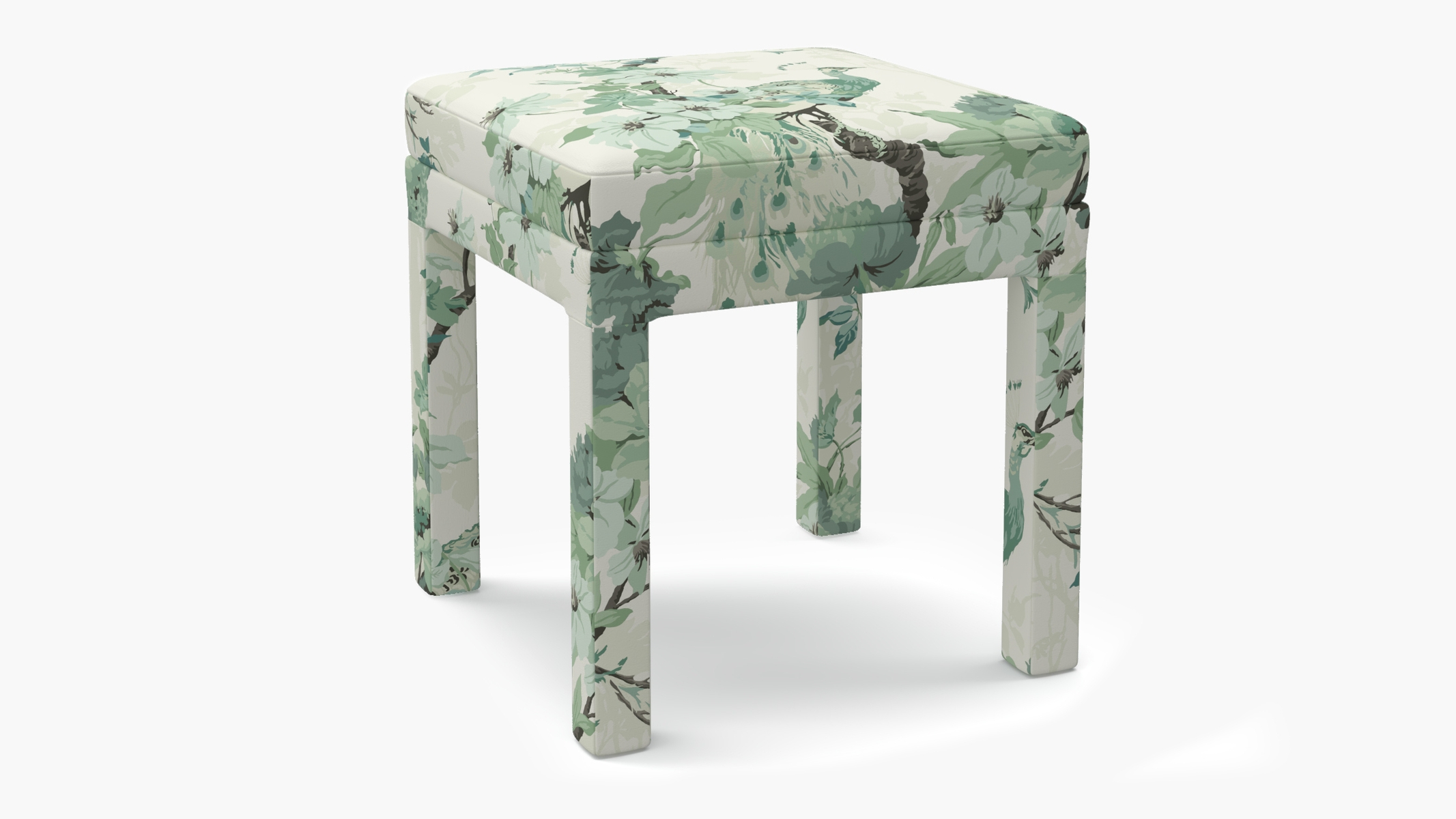 Parsons Ottoman, Jade Peacock Park - Image 1