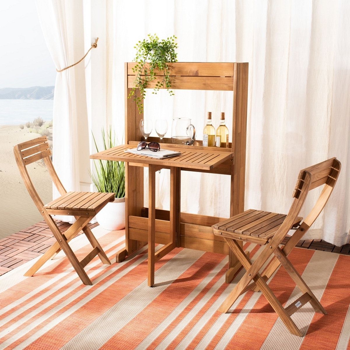 Barley Flower Shelf Bistro Set - Natural - Safavieh - Image 8