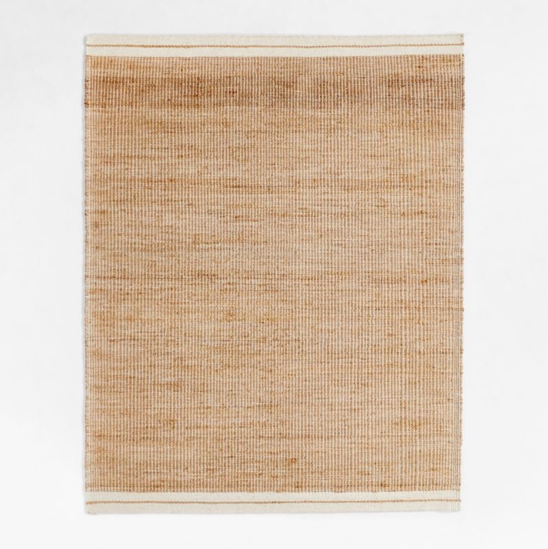 Santa Cruz Jute/Wool Blend Handwoven Cream Border Area Rug 12'x15' - Image 4