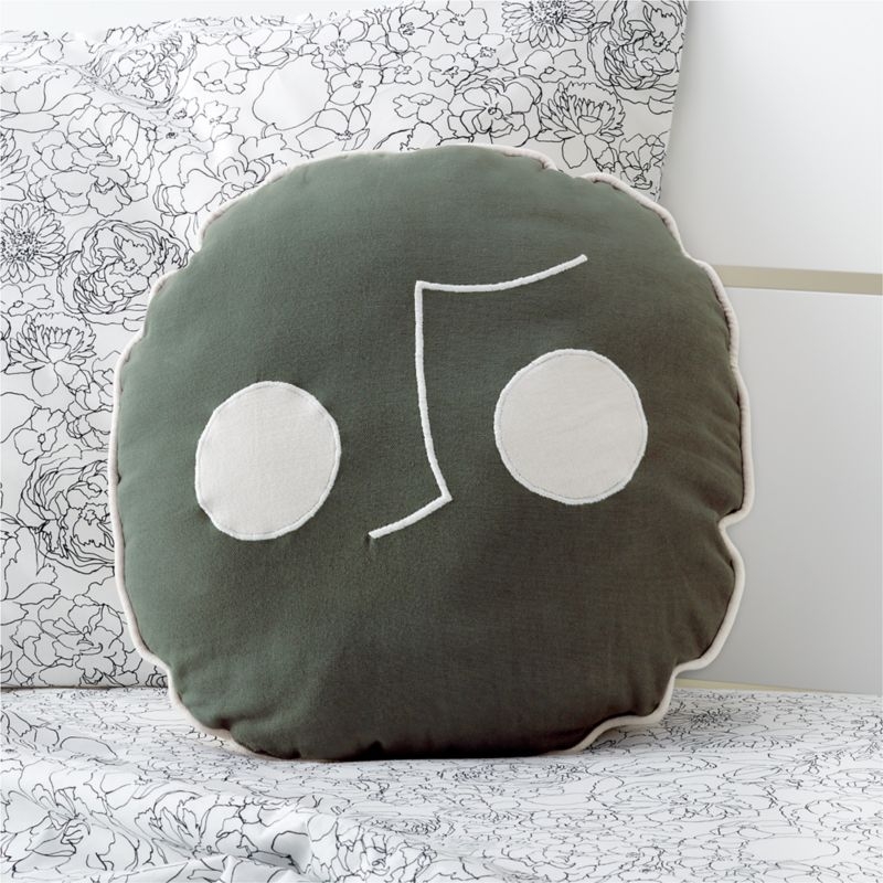Ivory and Grey Face Pillow - Image 2