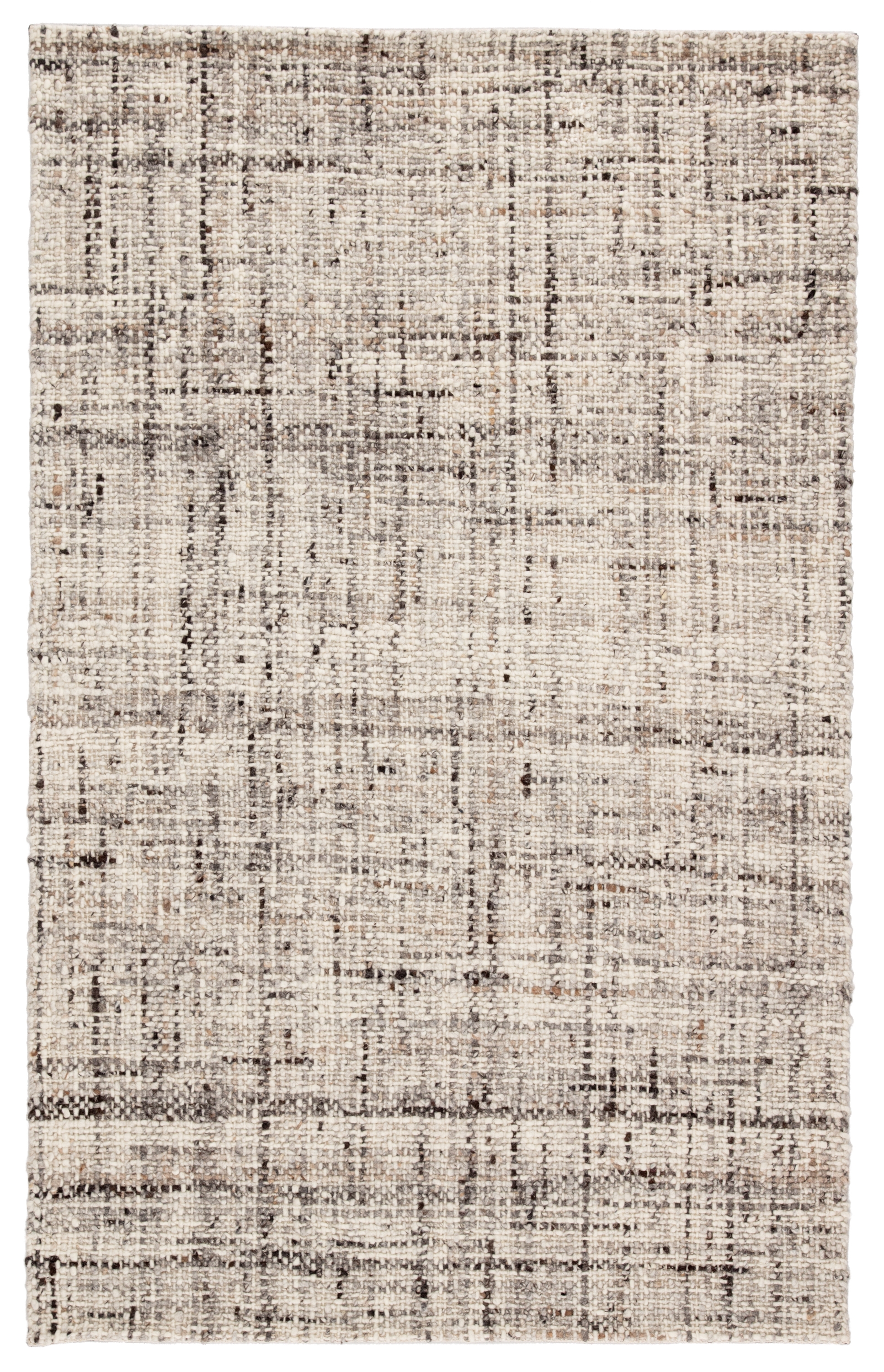 Season Handmade Solid Gray/ Ivory Area Rug (5'X8') - Image 0