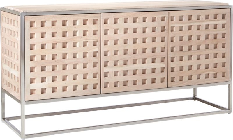 Cut Out Wood and Metal Credenza - Image 3