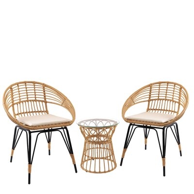 Wicker/Rattan 2 - Person Seating Group With Cushions - Image 0