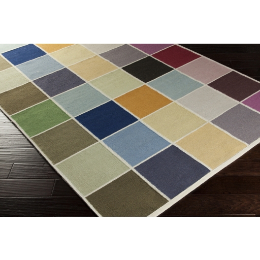 Blox Blue Indoor 2' x 3' Handmade Rug - Image 1