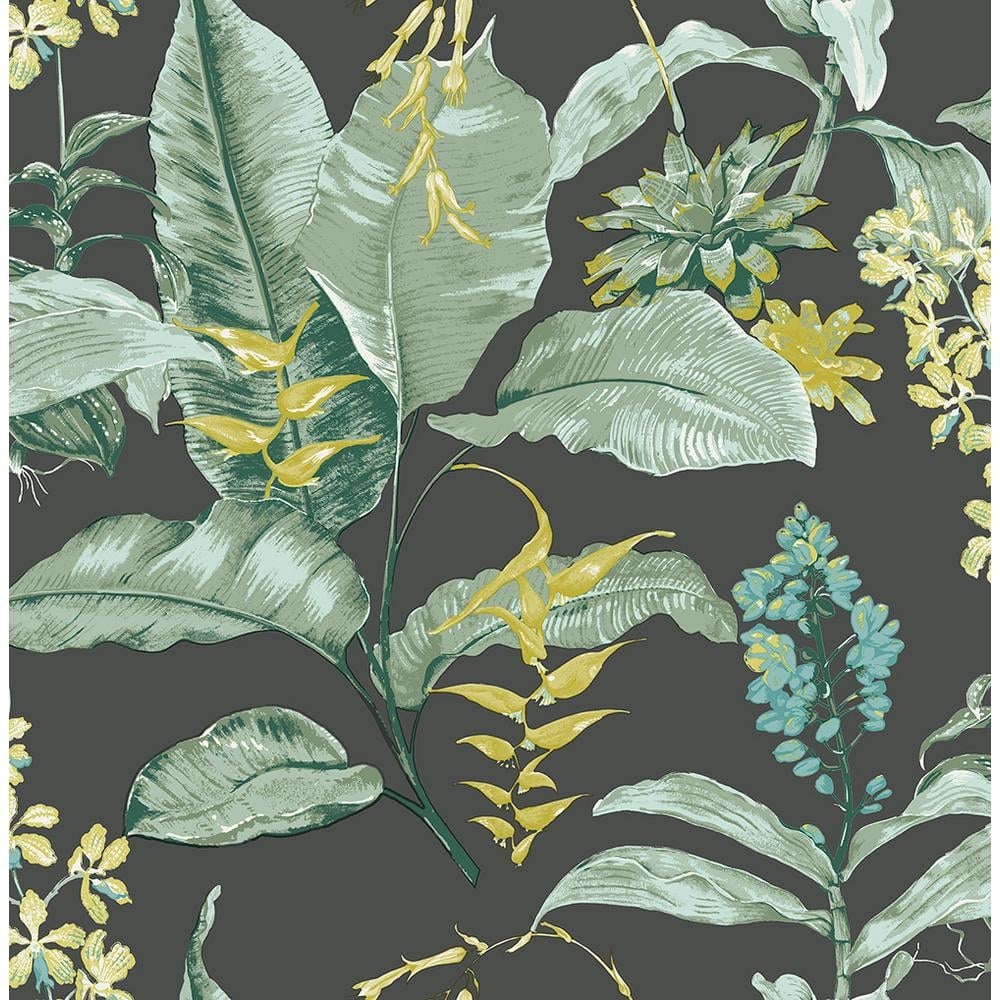 Maui Black Botanical Wallpaper - Image 0