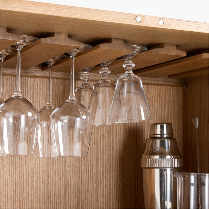 Tower 32" Light Brown Oak Wood Bar Cabinet by Brigette Romanek - Image 7