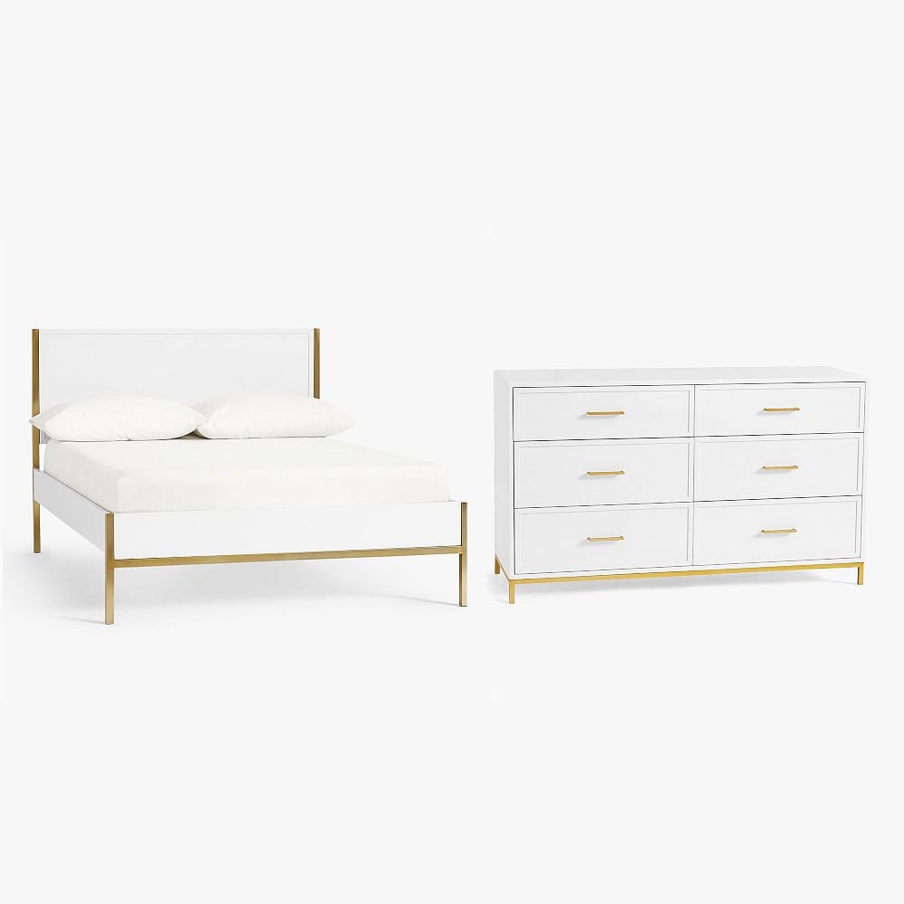 Blaire Classic Bed & 6-Drawer Dresser Set, Queen, Simply White - Image 0