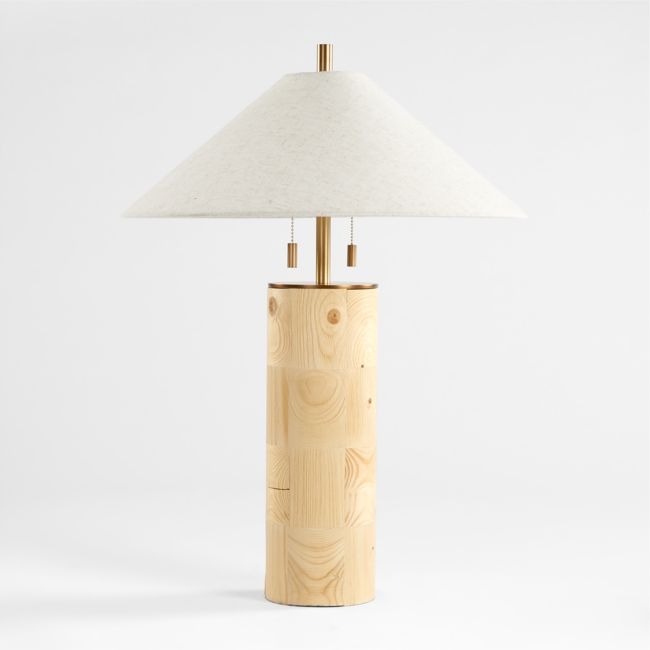 Tierra End Grain Wood Table Lamp - Image 0