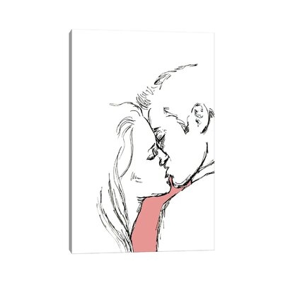 Kiss - Outline by Fanitsa Petrou - Wrapped Canvas Painting - Image 0