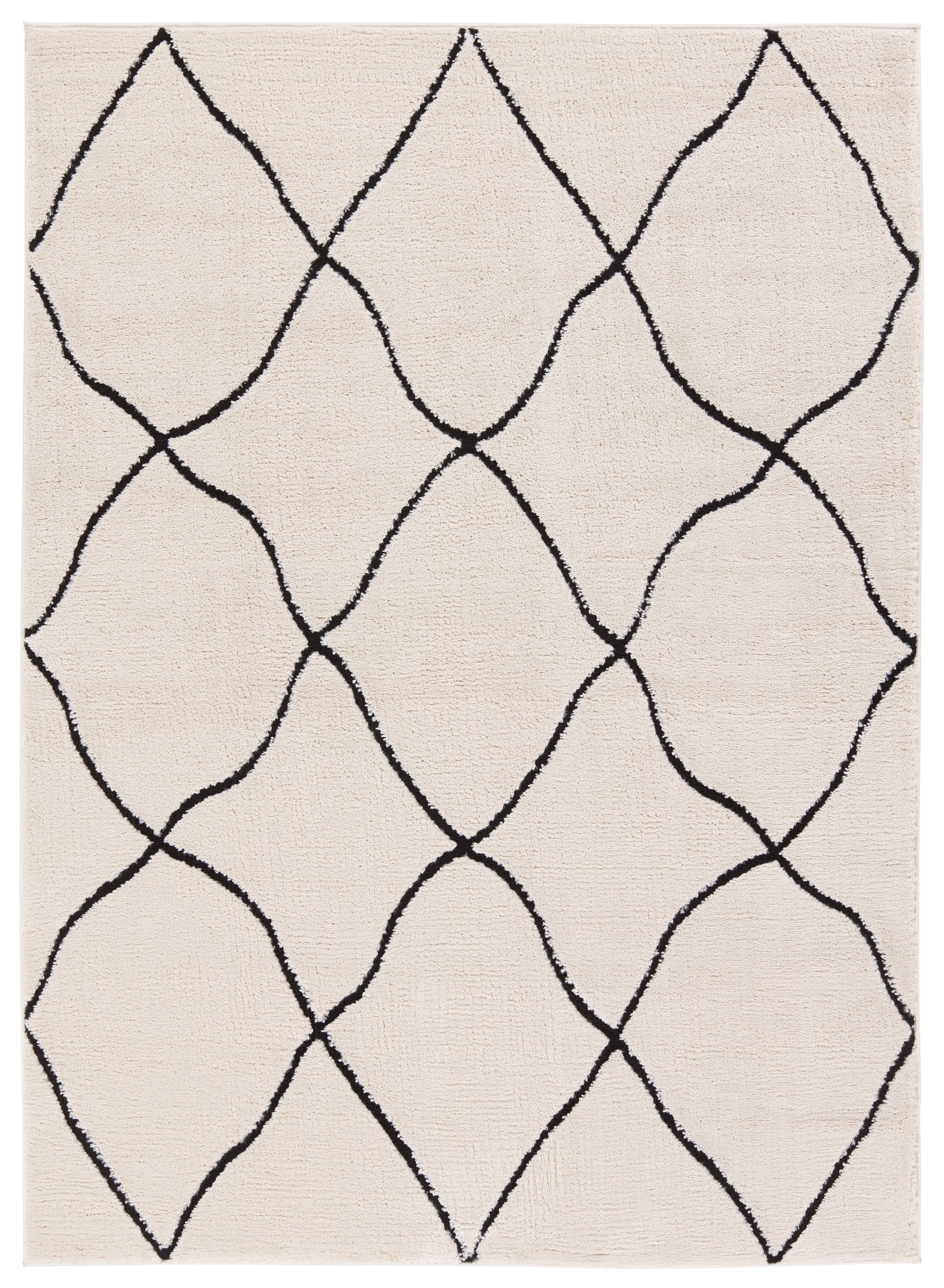 Label J Treble JID19 Trellis Ivory and Black Area Rug (6'7"x9'6") - Image 0